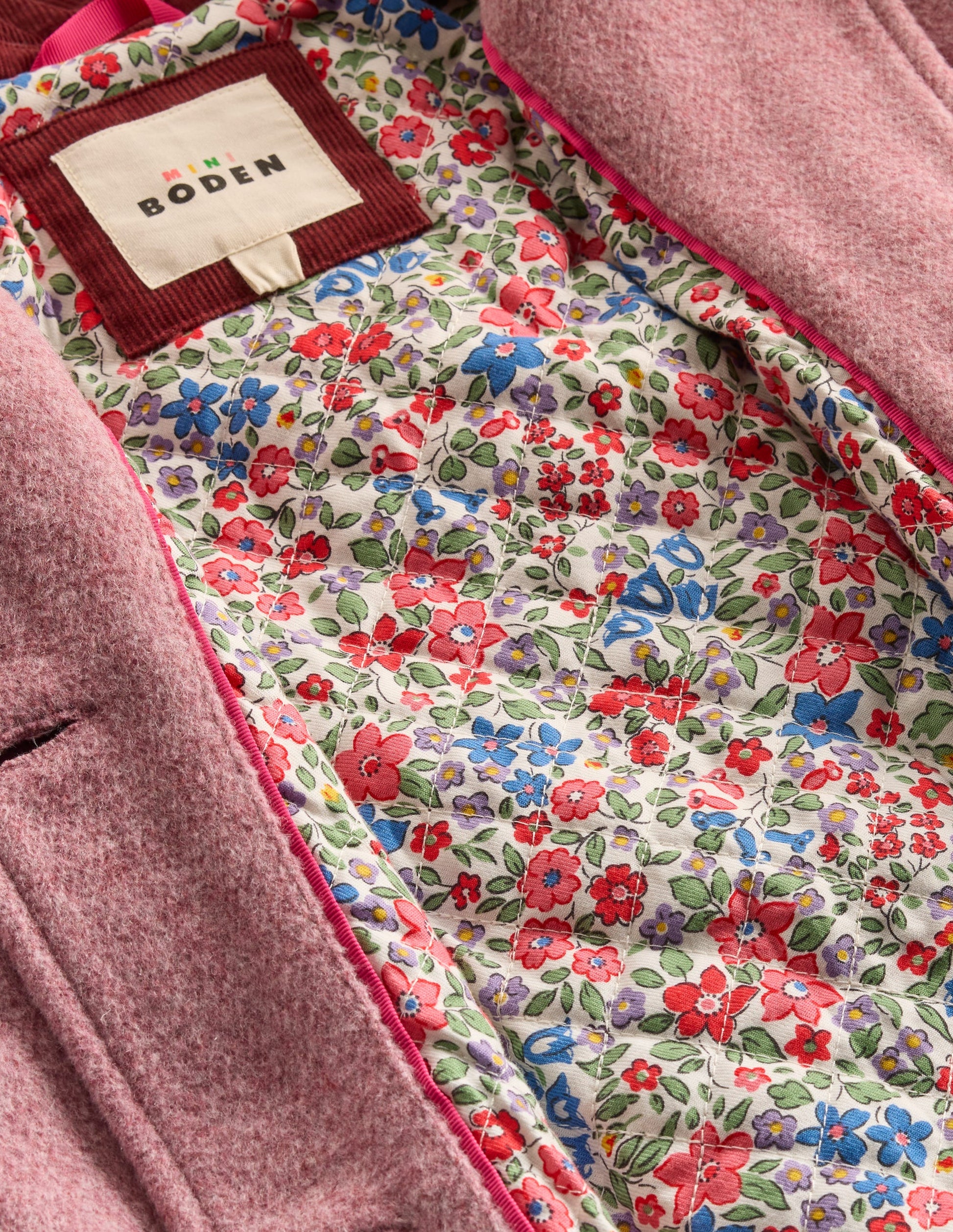 Wool Blend Coat-Pink Haze Bows-5