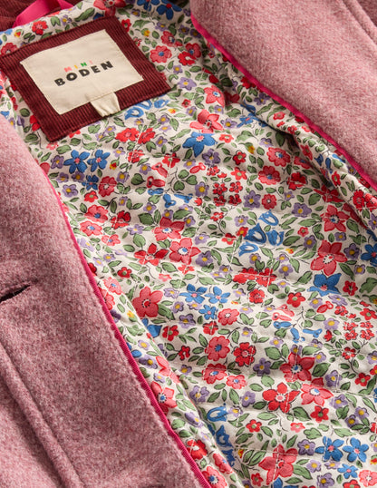 Wool Blend Coat-Pink Haze Bows-5