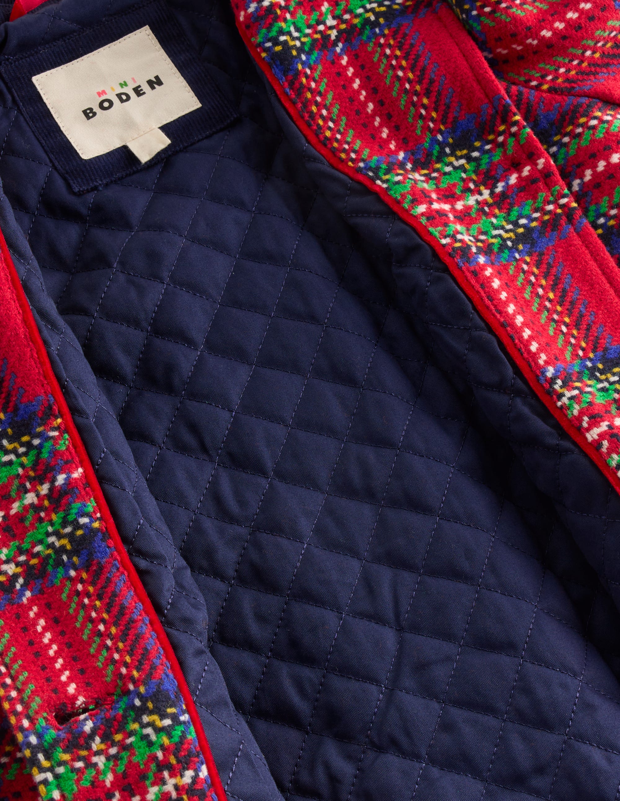 Wool Blend Coat-Red Check - Image 4