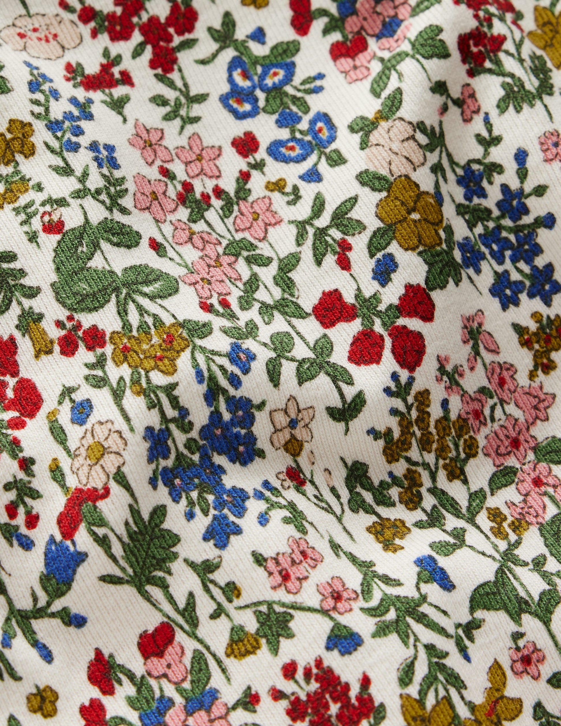 Snug Long John Pajamas-Soft Ivory Floral-3