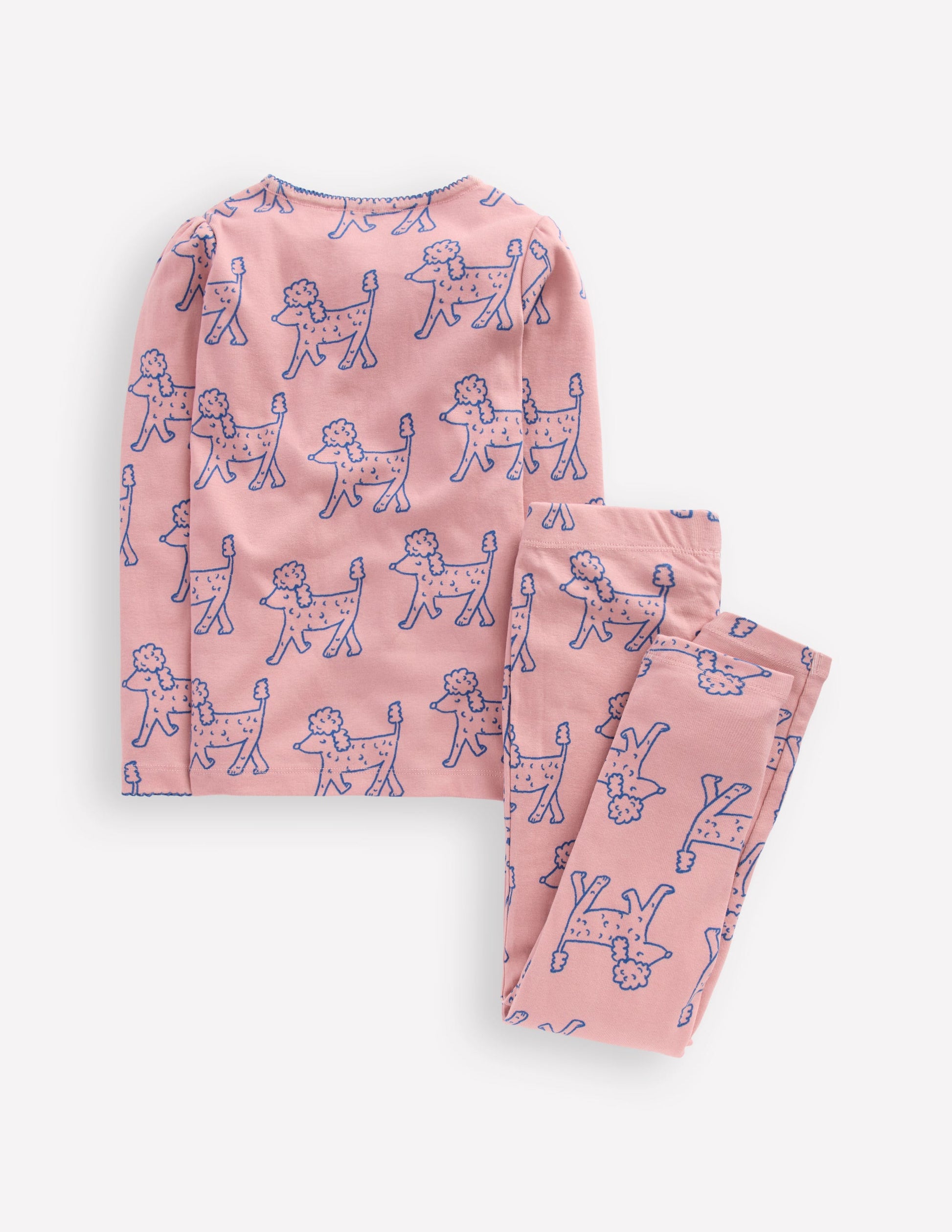 Snug Long John Pajamas-Pink Poodles-2