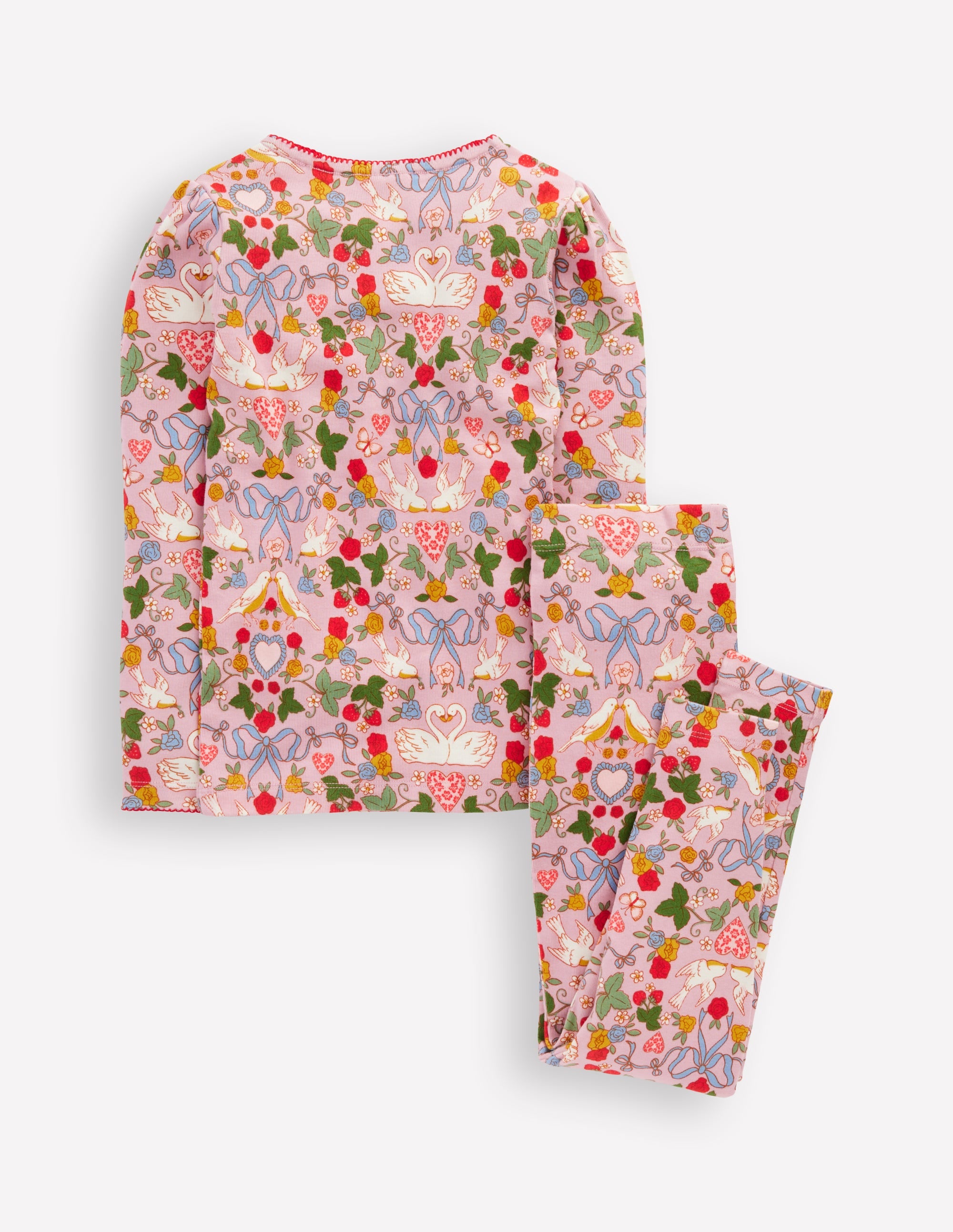 Snug Long John Pajamas-Pink Swan - Image 2