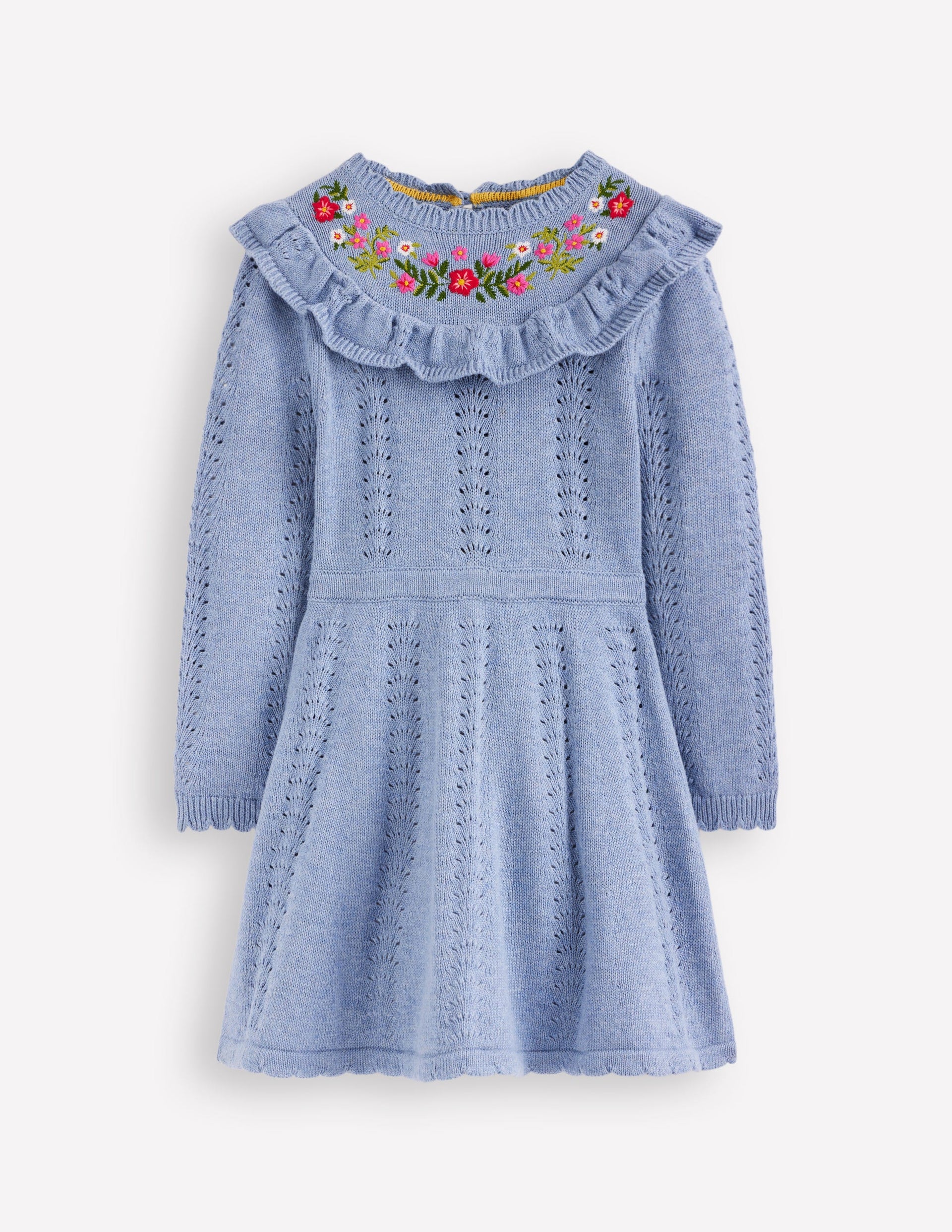 Pointelle Knitted Dress-Glacier Lake Marl | Boden USA Pointelle Knitted Dress-Glacier Lake Marl | Boden USA
