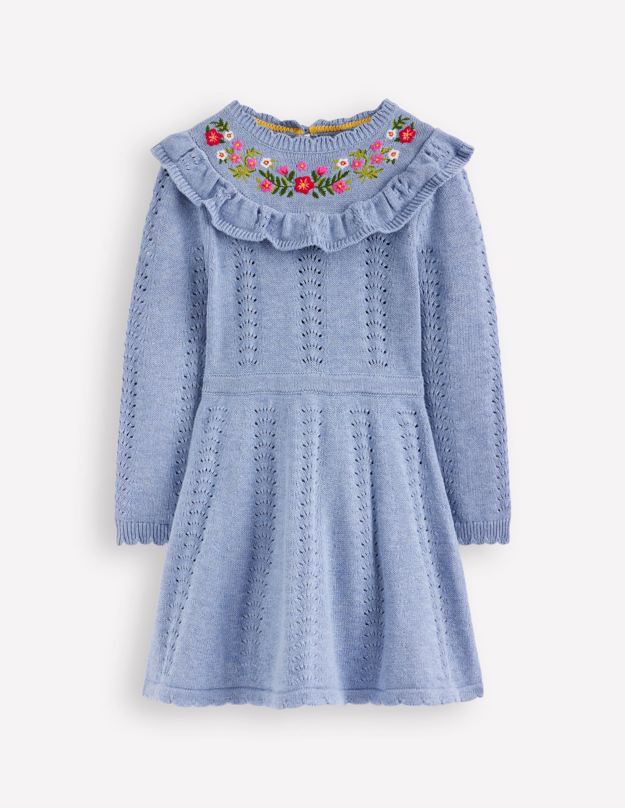 Pointelle Knitted Dress-Glacier Lake Marl - Image 1