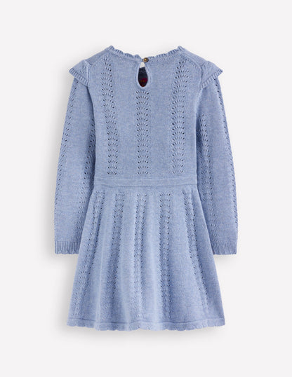 Pointelle Knitted Dress-Glacier Lake Marl-2