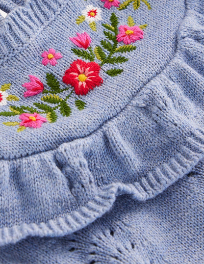 Pointelle Knitted Dress-Glacier Lake Marl-3