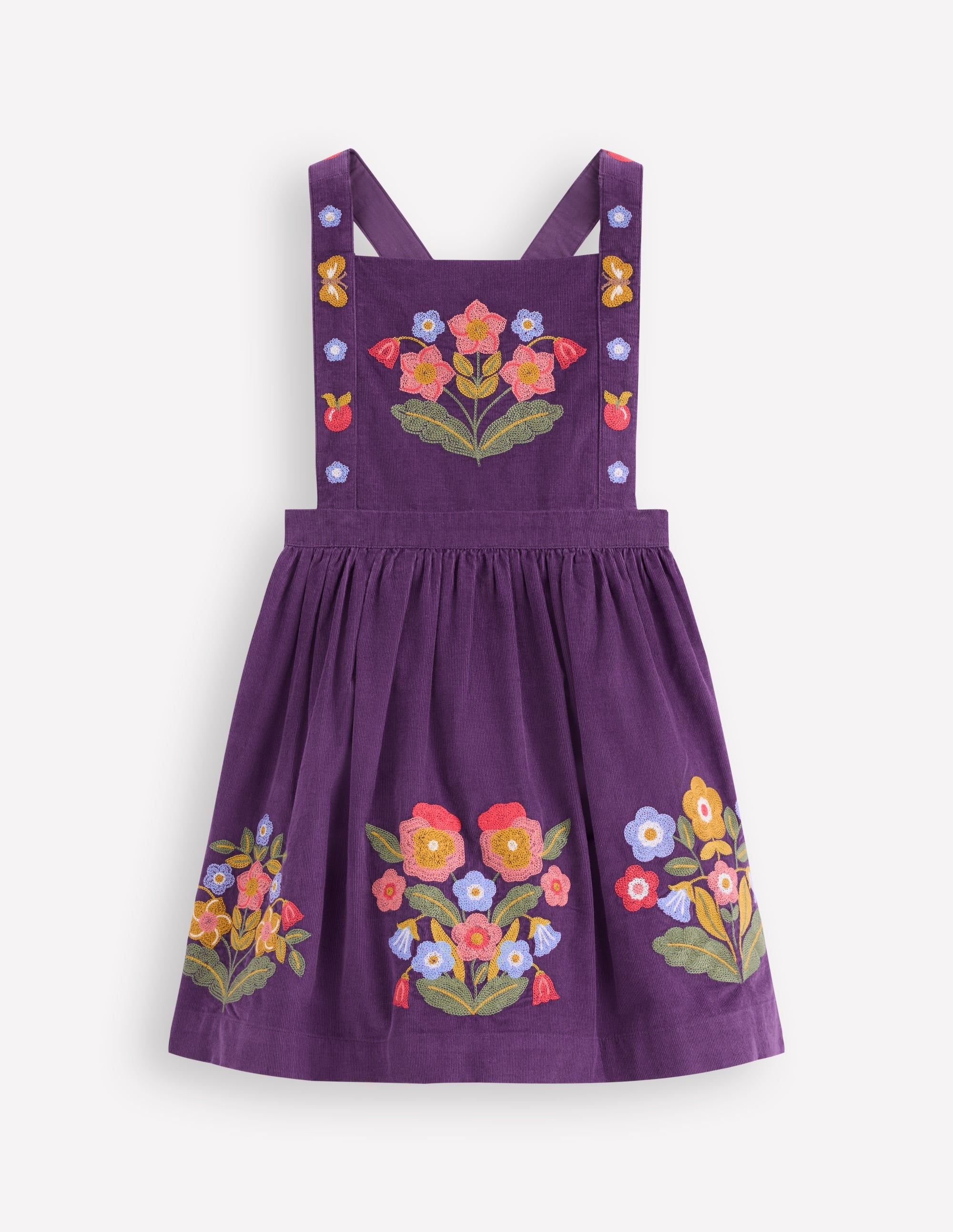 Embroidered Pinafore Dress-Mystic Purple Embroidery | Boden USA