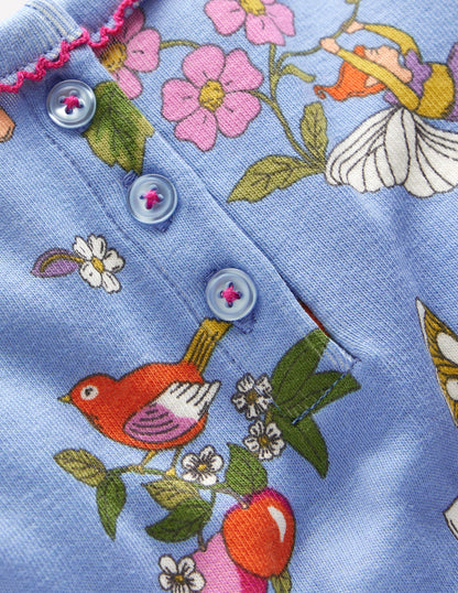 Snug Henley Pajamas-Glacier Blue Fairy Print-3