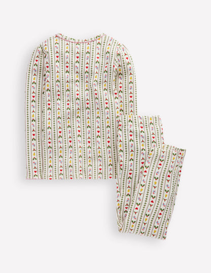 Snug Henley Pajamas-Soft Ivory Nutcracker Stripe-2