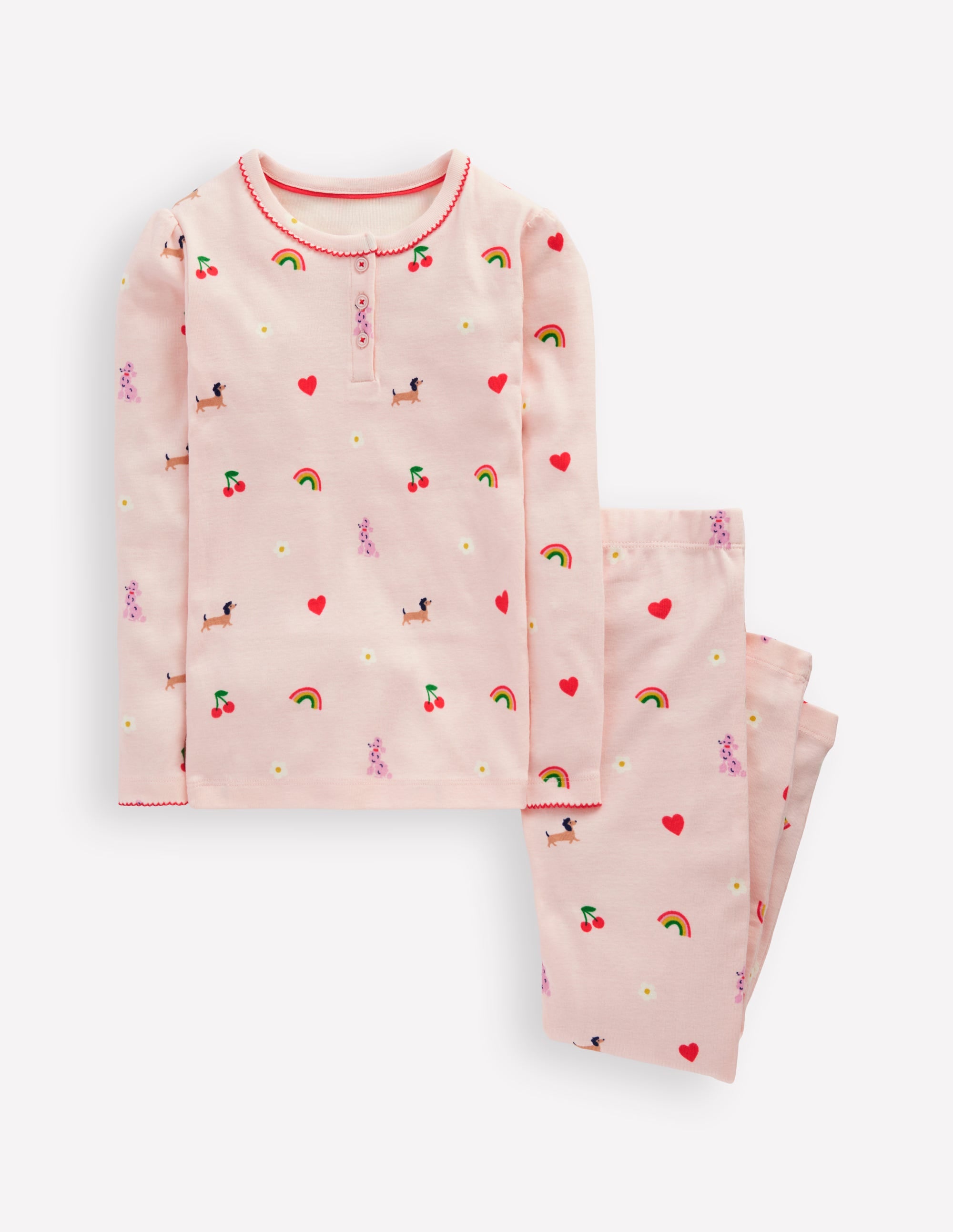 Snug Henley Pajamas-Chalk Pink Parisien - Image 1