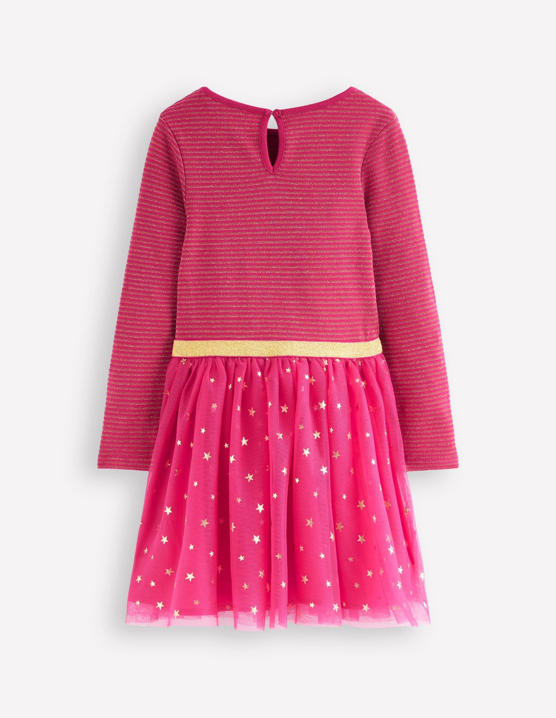 Twirly Tulle Mix Dress-Cherry Jam/ Gold Confetti-2