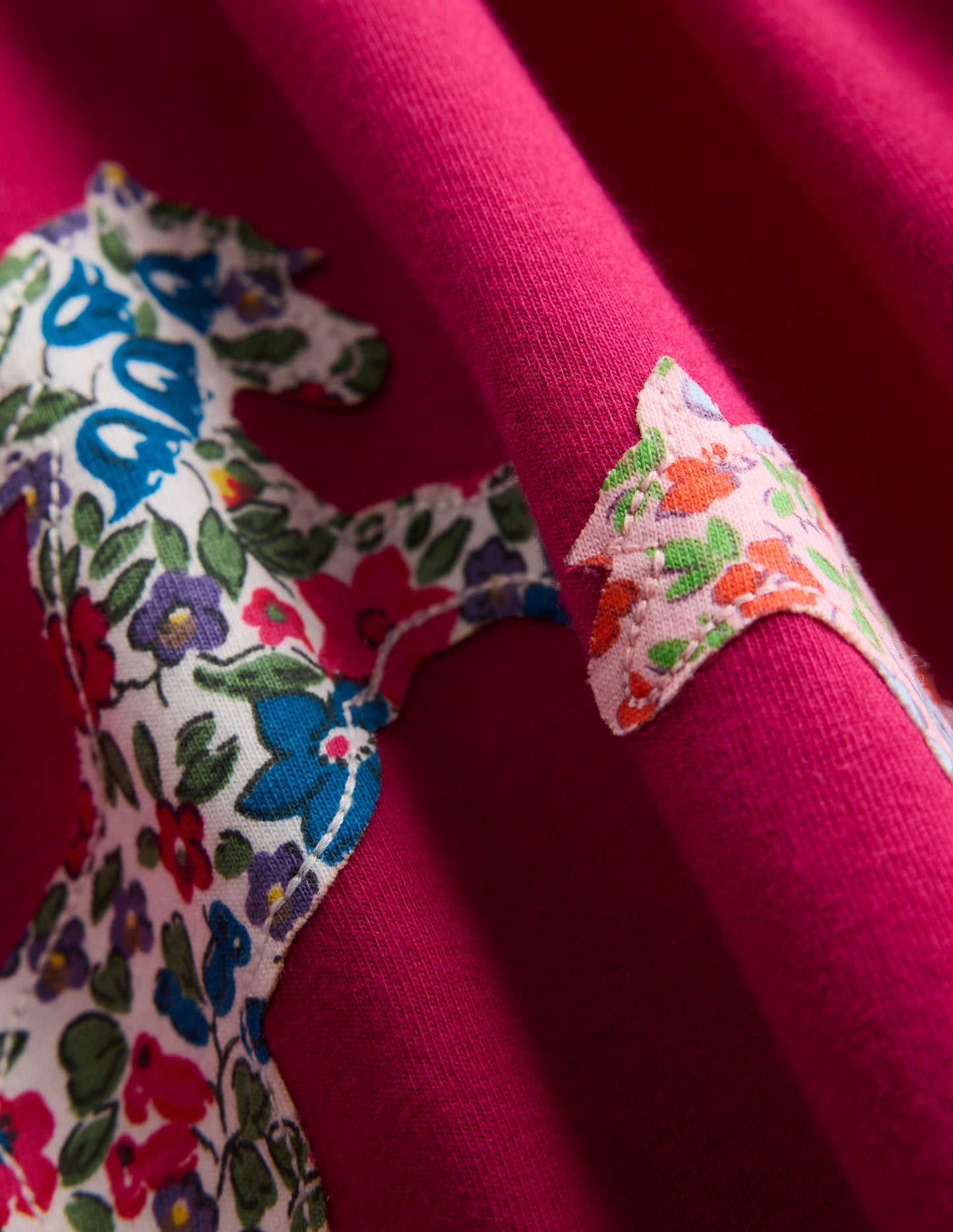 Pretty Appliqué Jersey Dress-Cherry Jam Horses