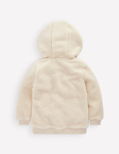 Cosy Fleece Half-Zip Hoodie-Oatmeal-2