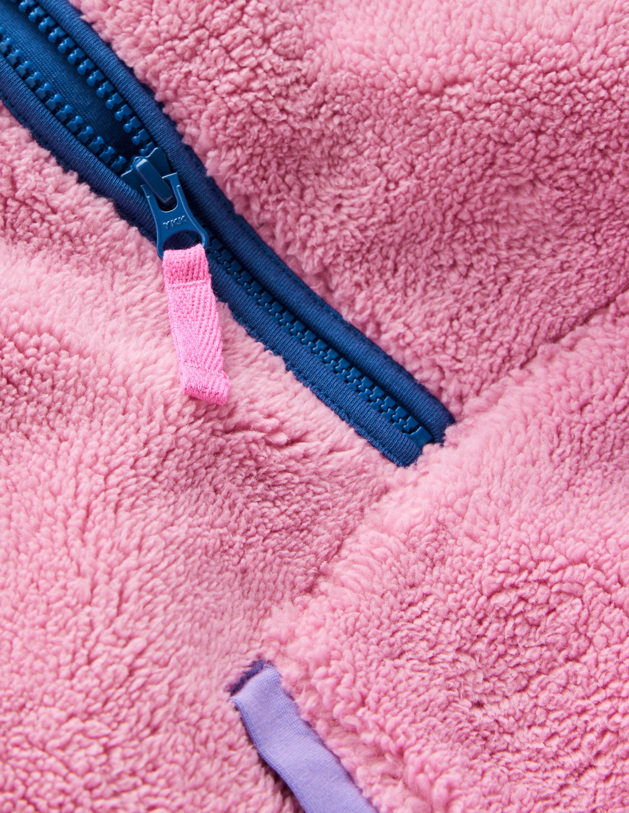 Cosy Fleece Half-Zip Hoodie-Pink Haze - Image 3
