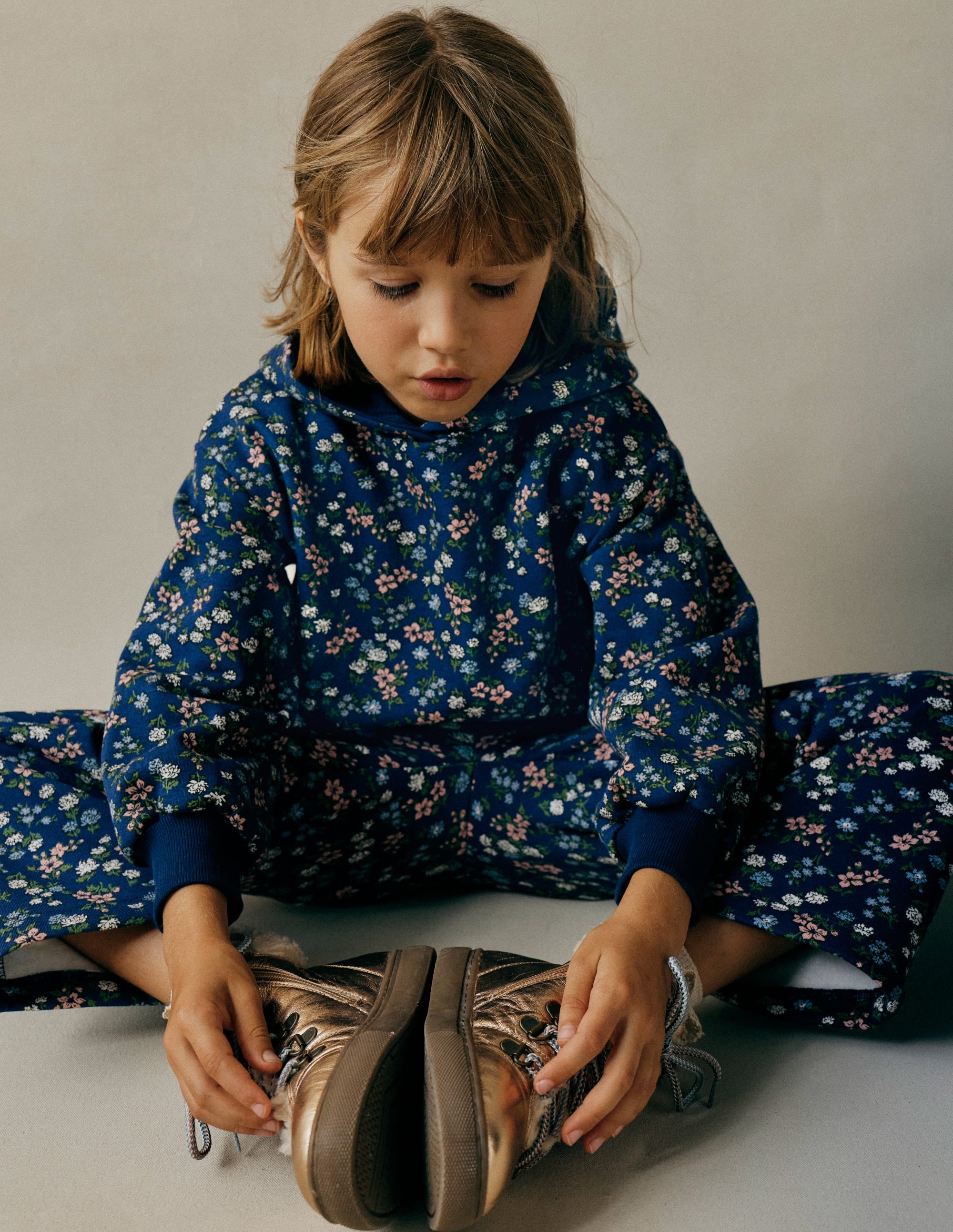 Printed Hoody-Starboard Blue Meadow Floral - Image 3