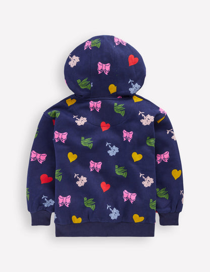 Printed Hoody-College Navy Festive Fun-2