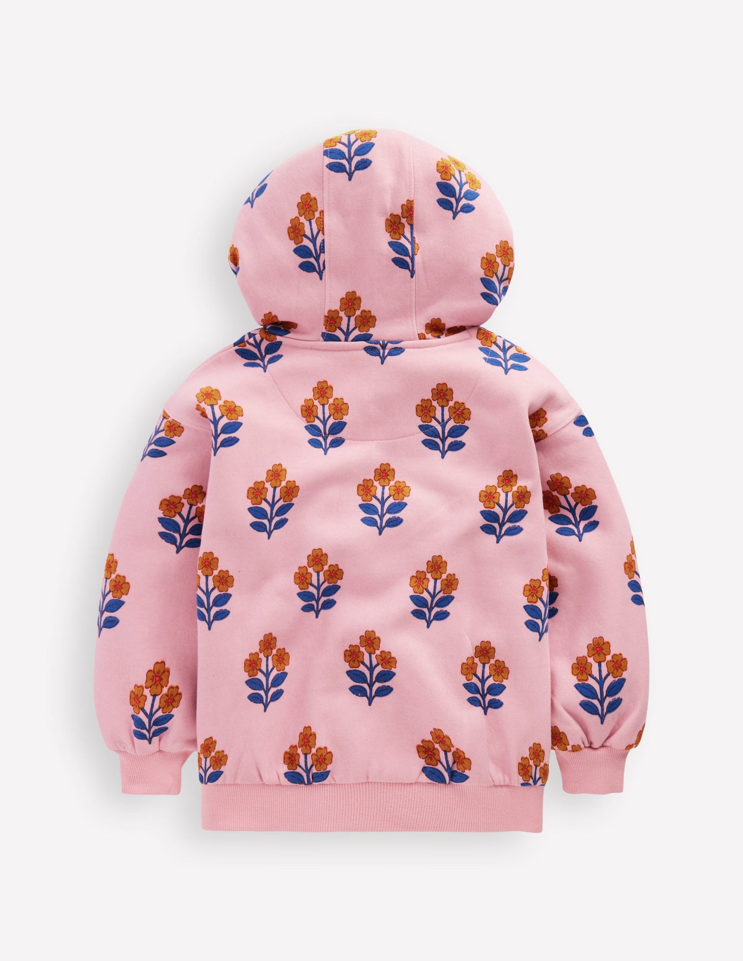 Printed Hoody-Formica Pink Woodblock Flower
