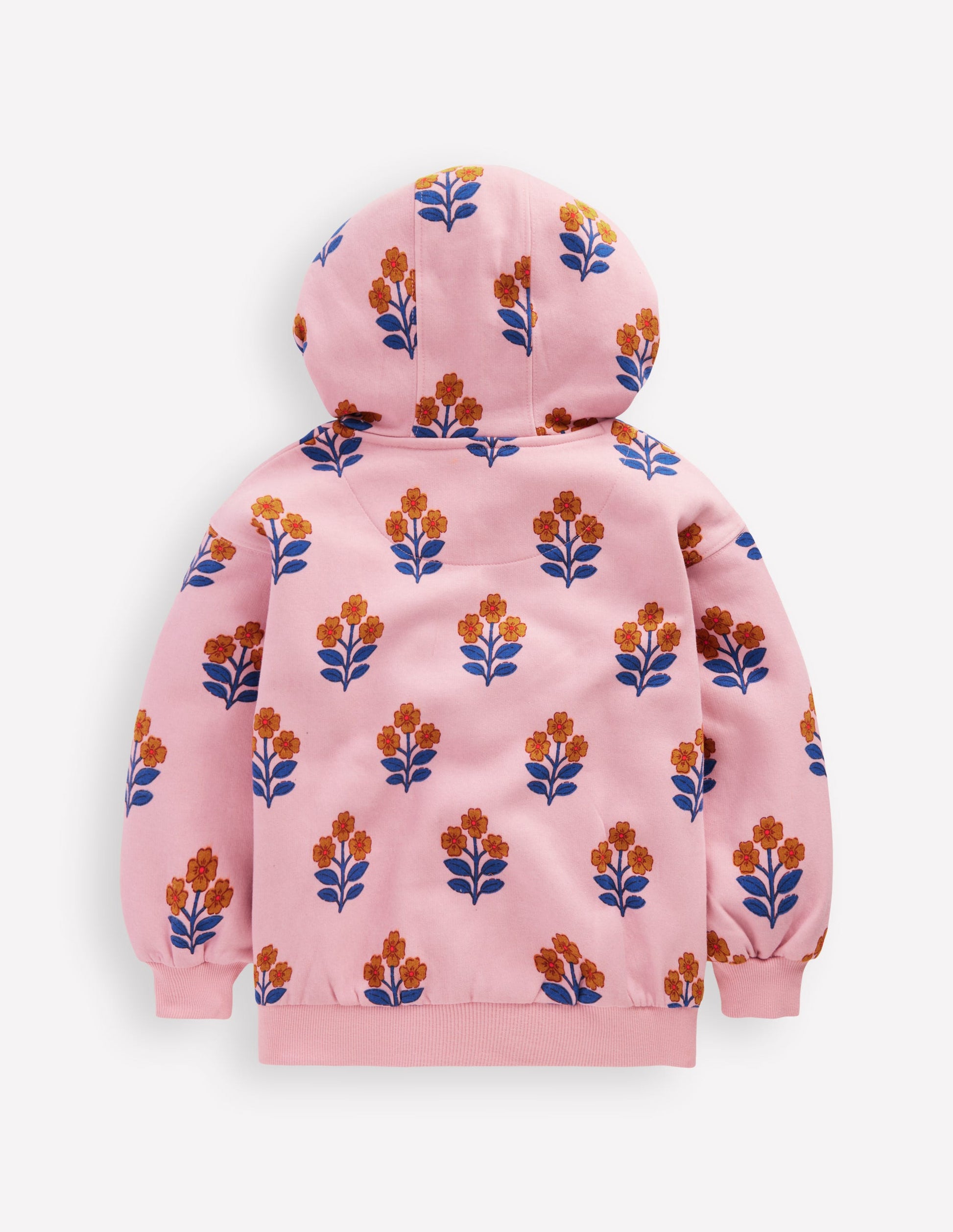 Printed Hoody-Formica Pink Woodblock Flower-5