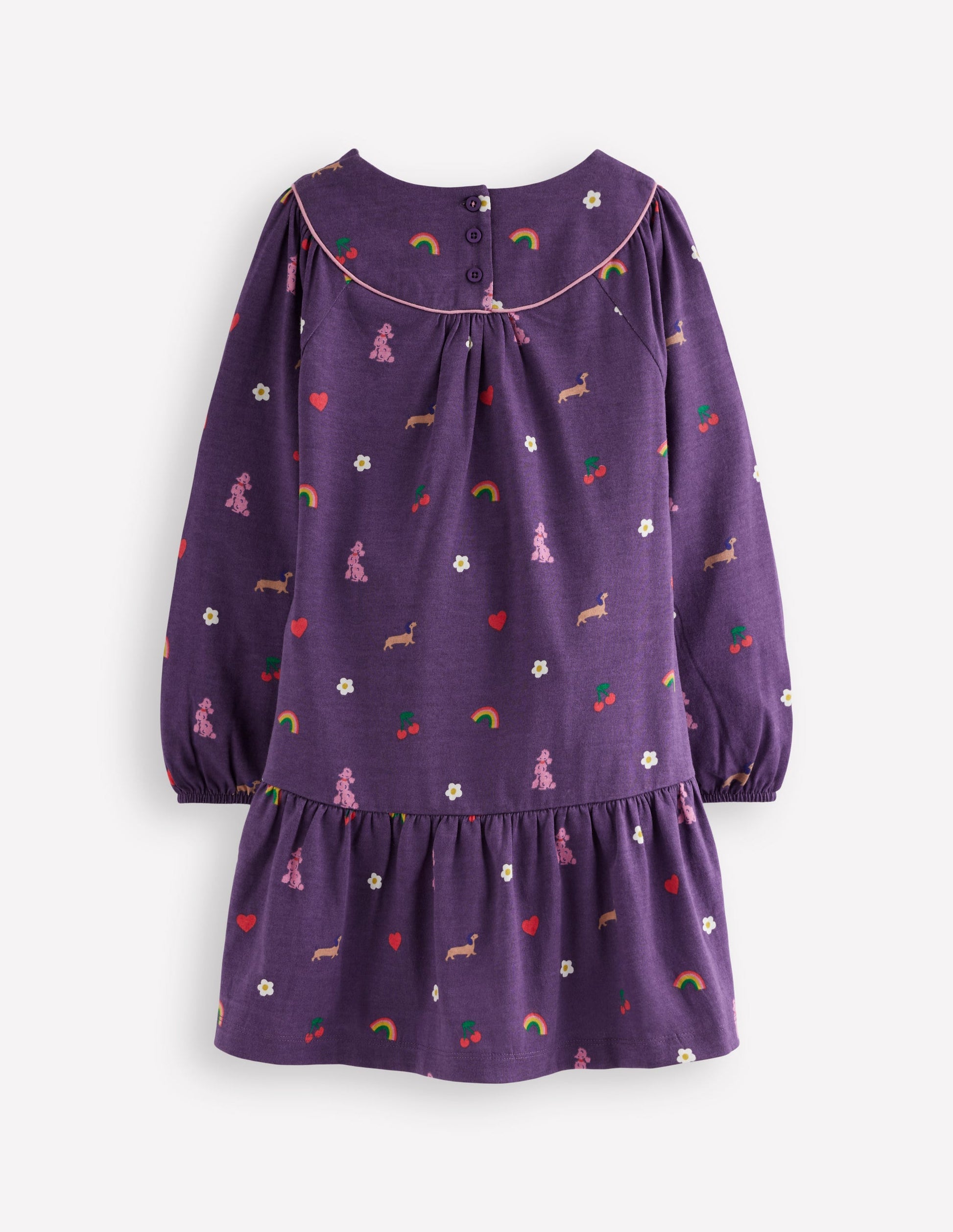 Curved Yoke Jersey Dress-Mystic Purple Parisian-2