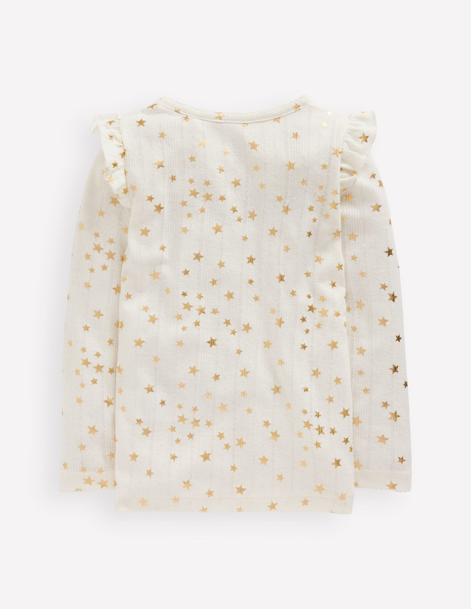 Frill Sleeve Pointelle Top-Soft Ivory-2