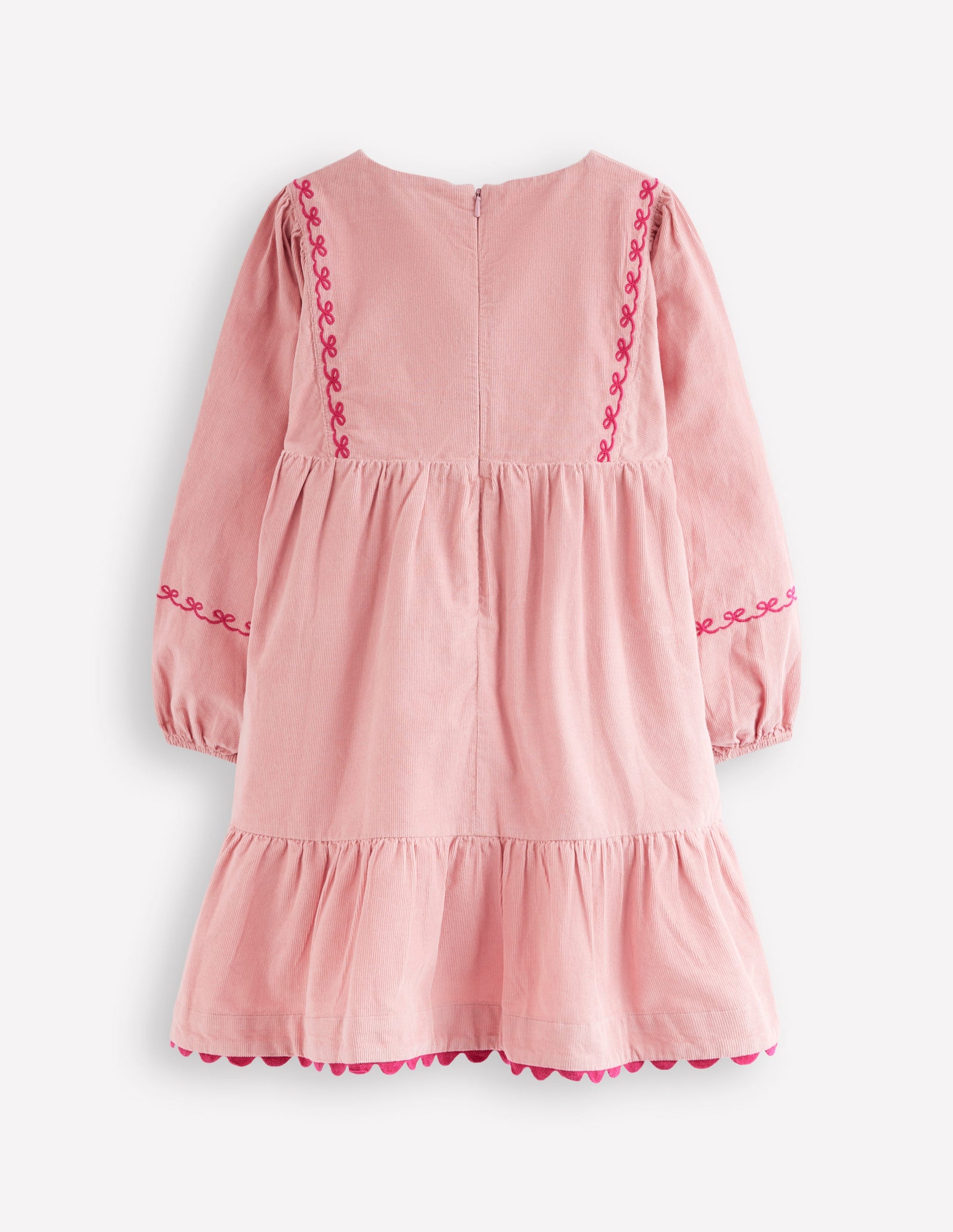 Clover Blouson Cord Dress-Vintage Pink