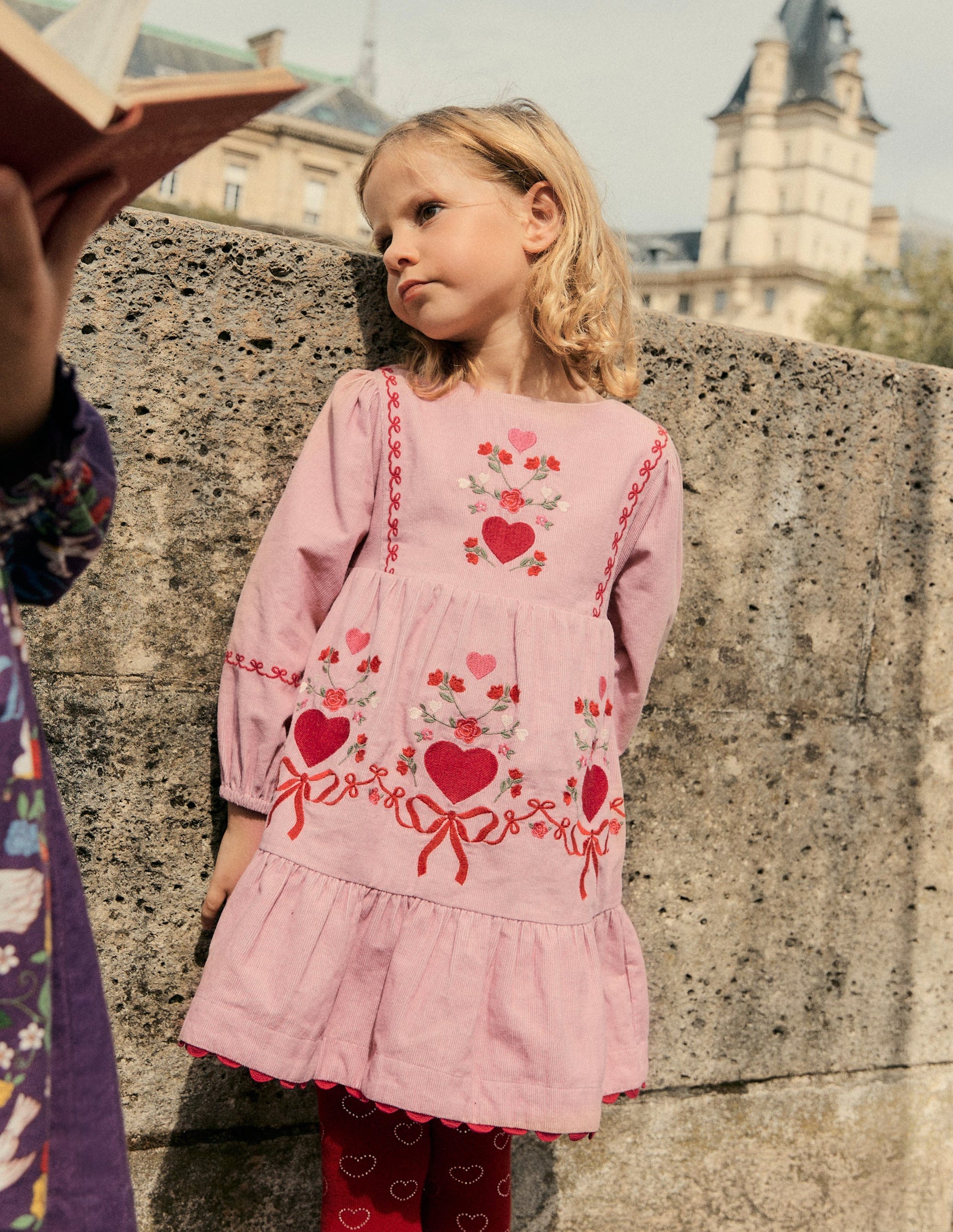 Clover Blouson Cord Dress-Vintage Pink Clover Blouson Cord Dress-Vintage Pink