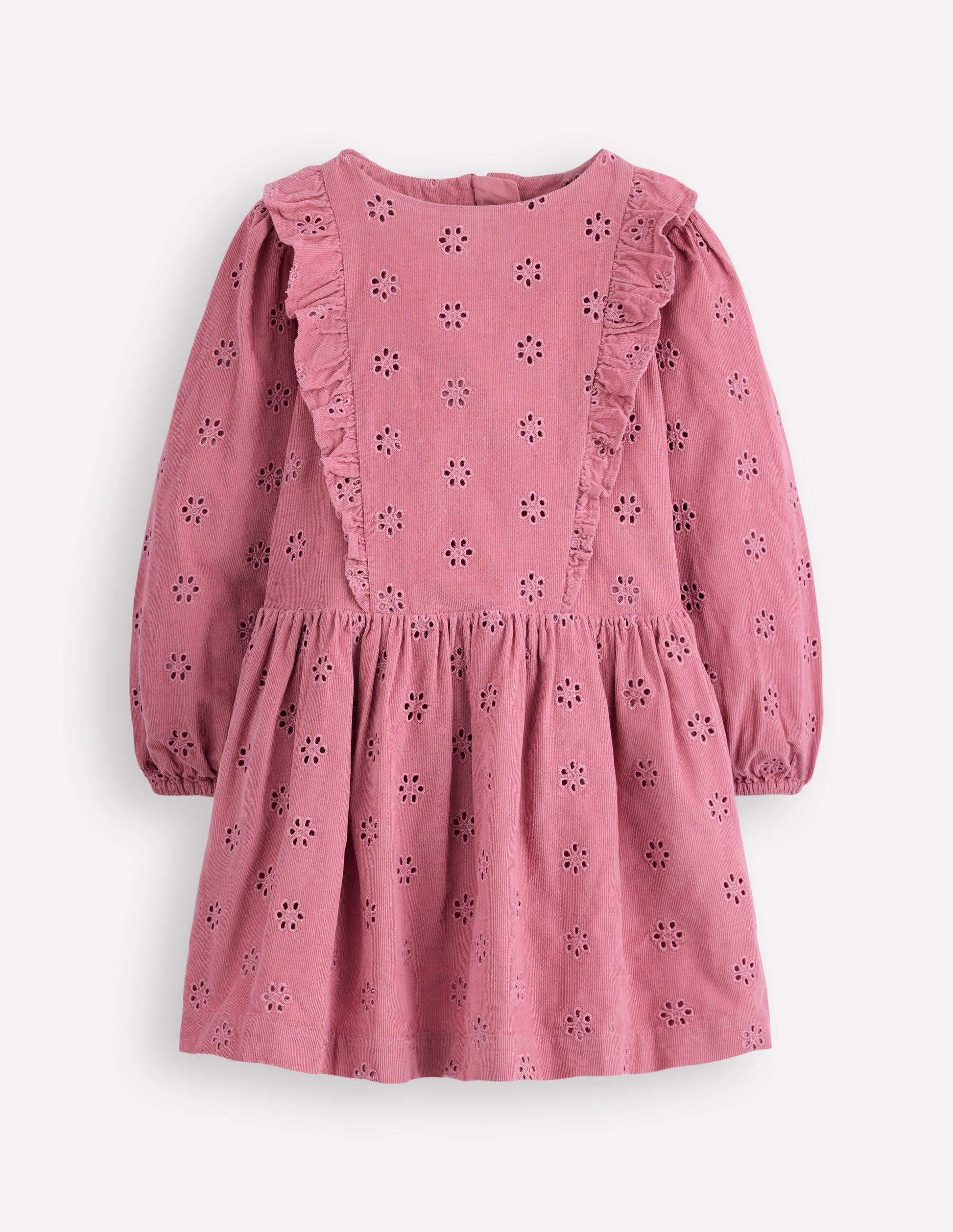 Cord Broderie Dress-Pink Haze-1