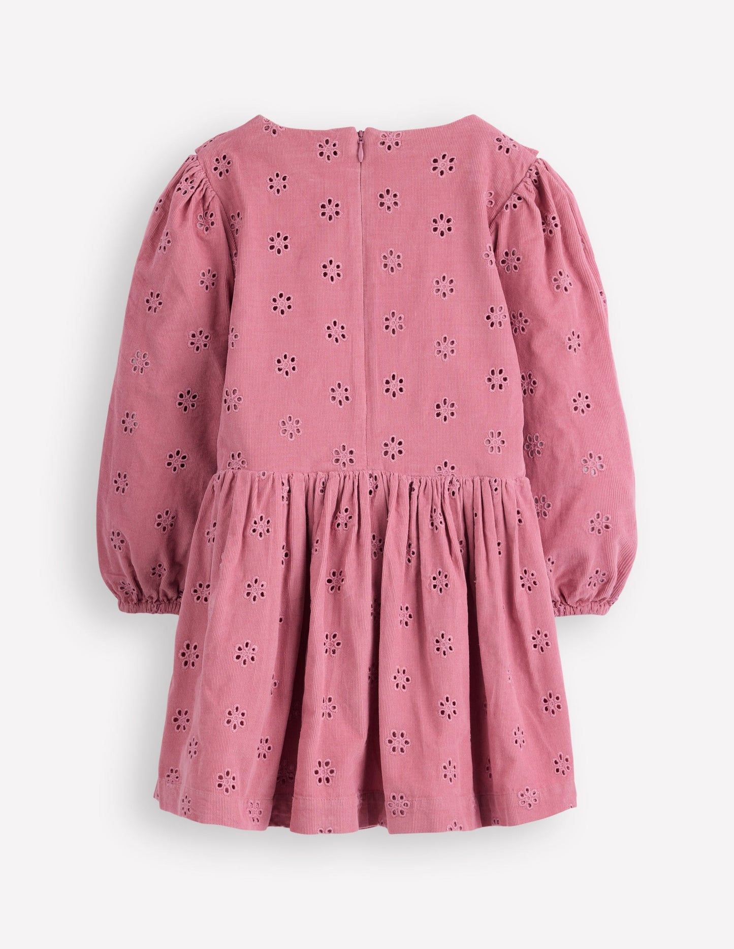 Cord Broderie Dress-Pink Haze