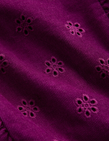 Cord Broderie Dress-Blackberry-3