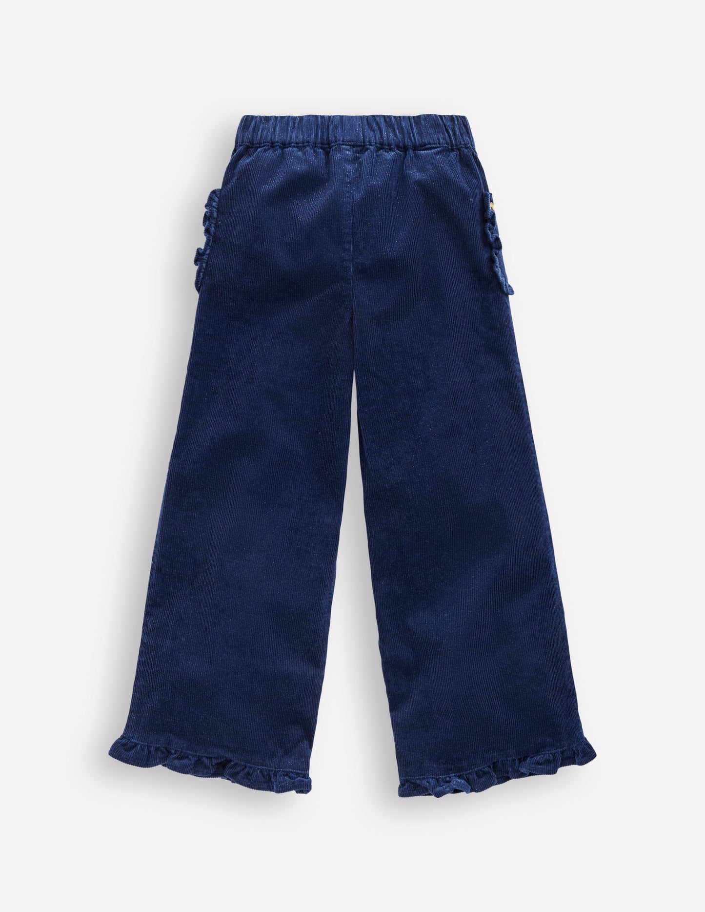Cord Frill Pull On Pants-Navy Sparkle
