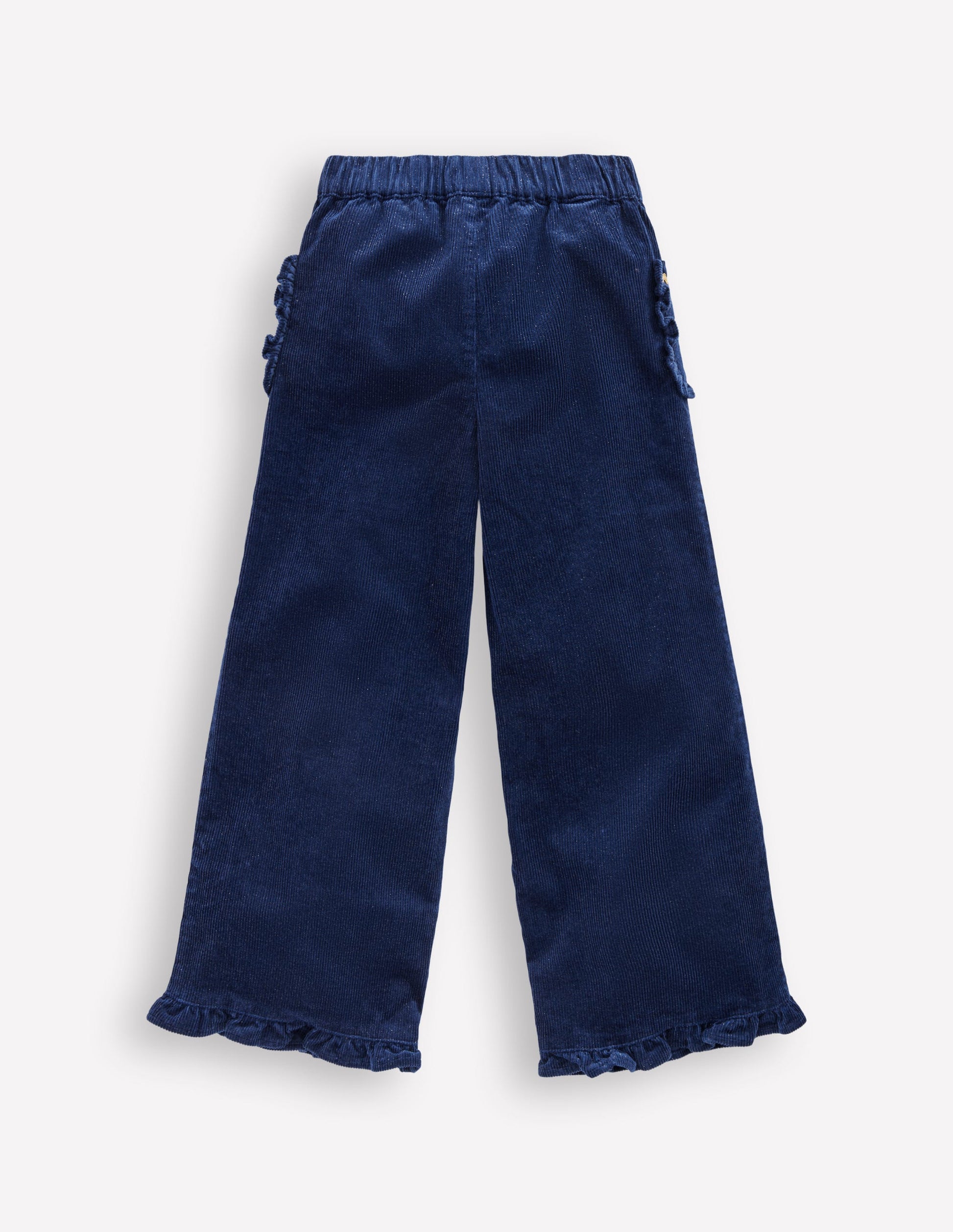 Cord Frill Pull On Pants-Navy Sparkle-2