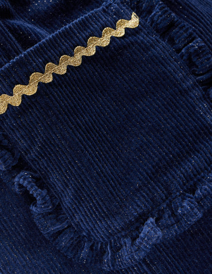 Cord Frill Pull On Pants-Navy Sparkle-3