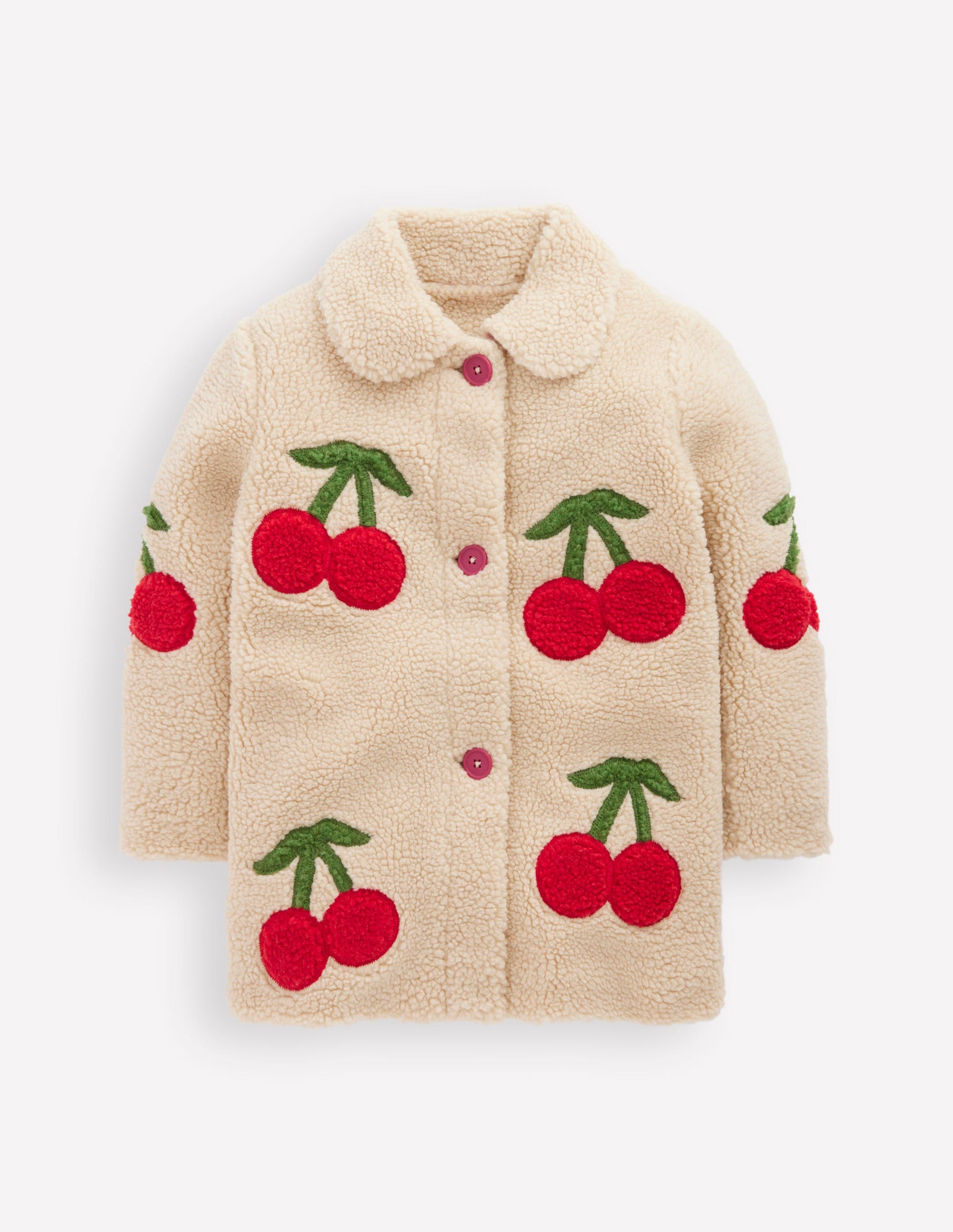 Borg Interest Jacket-Cherry Applique-1