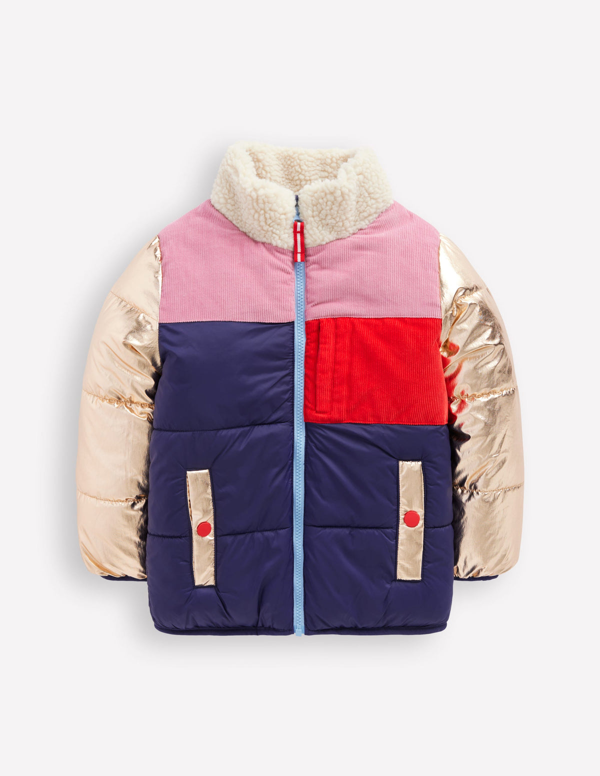 Cosy Puffer Jacket-Metallic Colourblock - Image 6