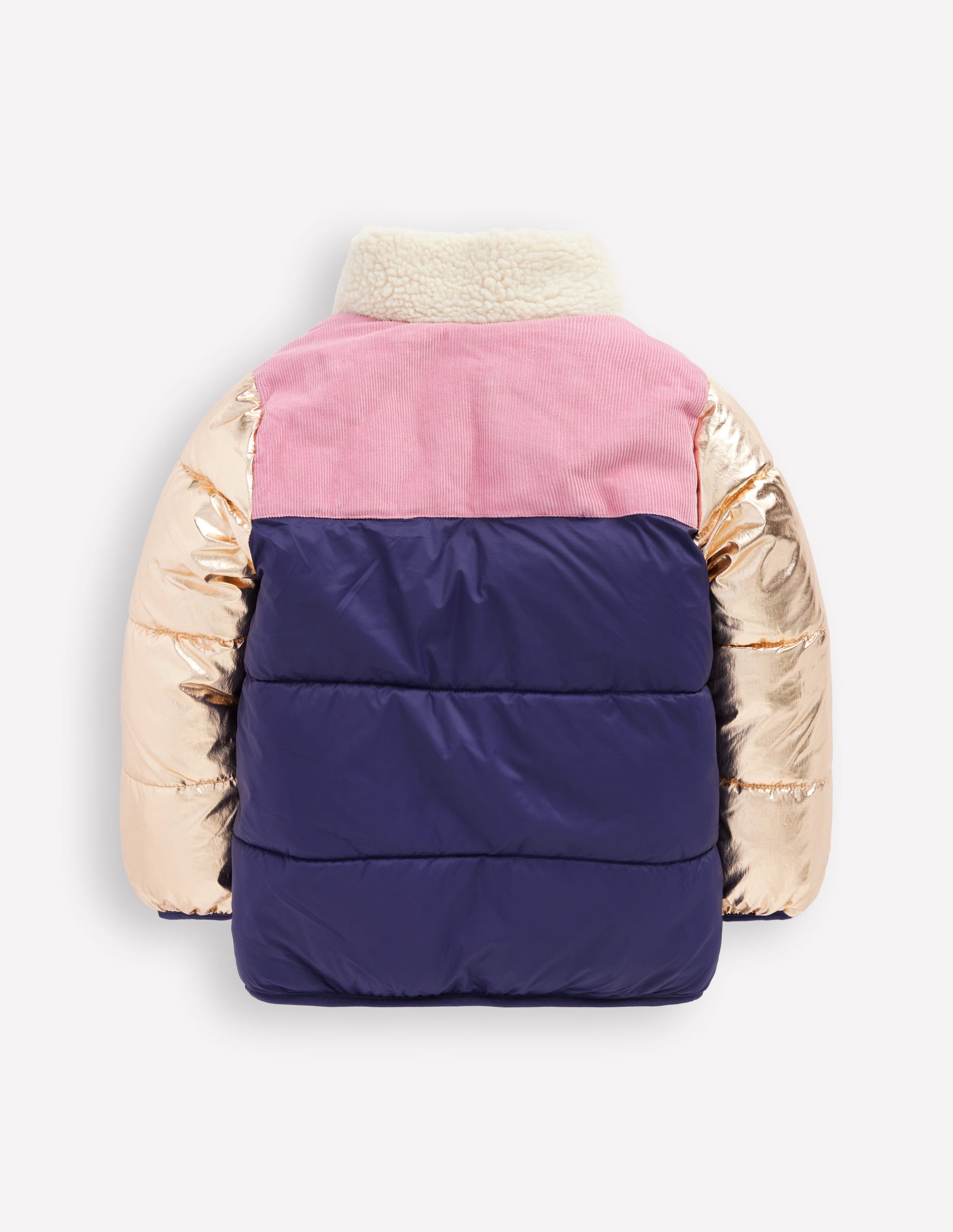Cosy Puffer Jacket-Metallic Colourblock-7