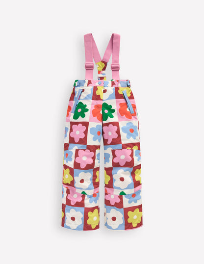 All Weather Waterproof Pants-Multi Flower Check-1
