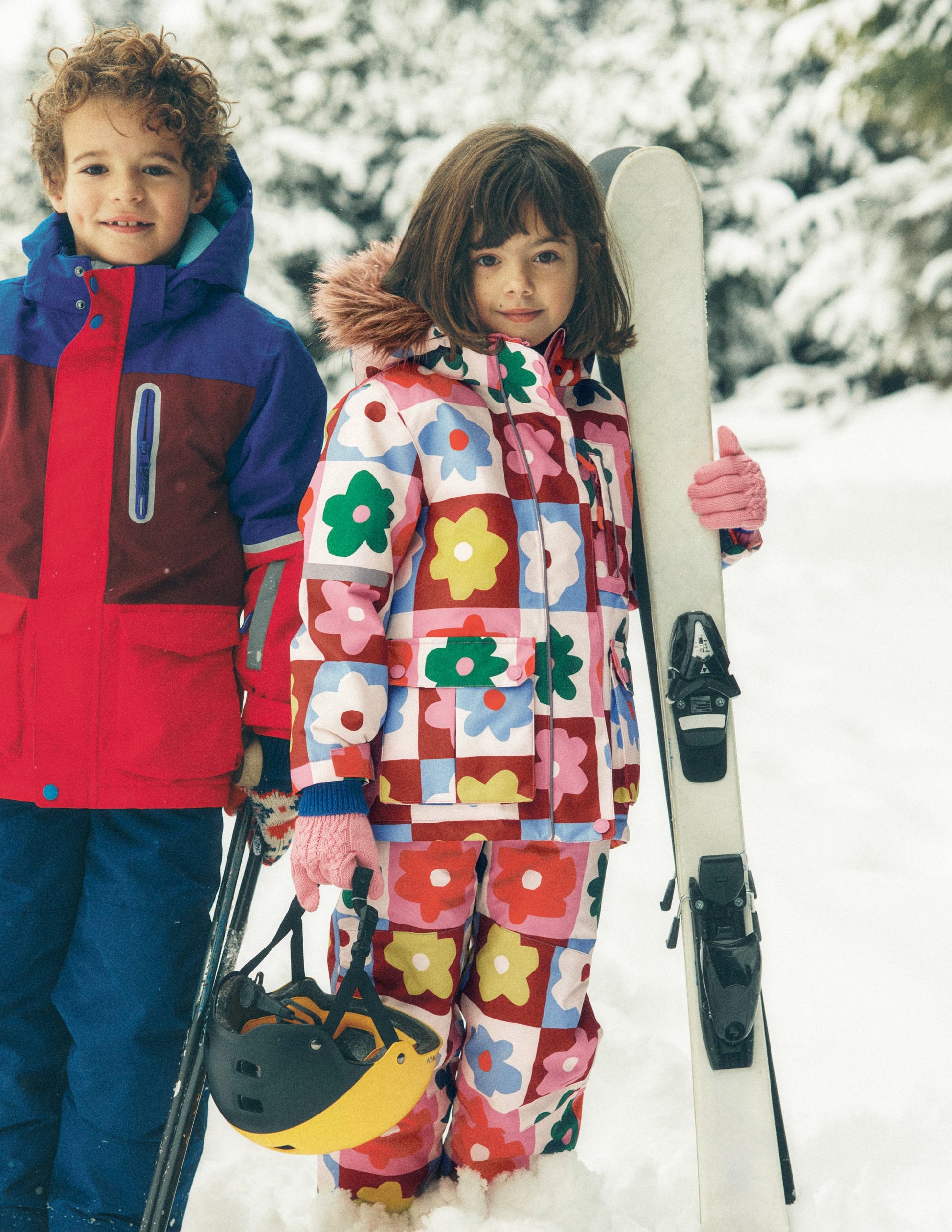 All Weather Waterproof Pants-Multi Flower Check-4