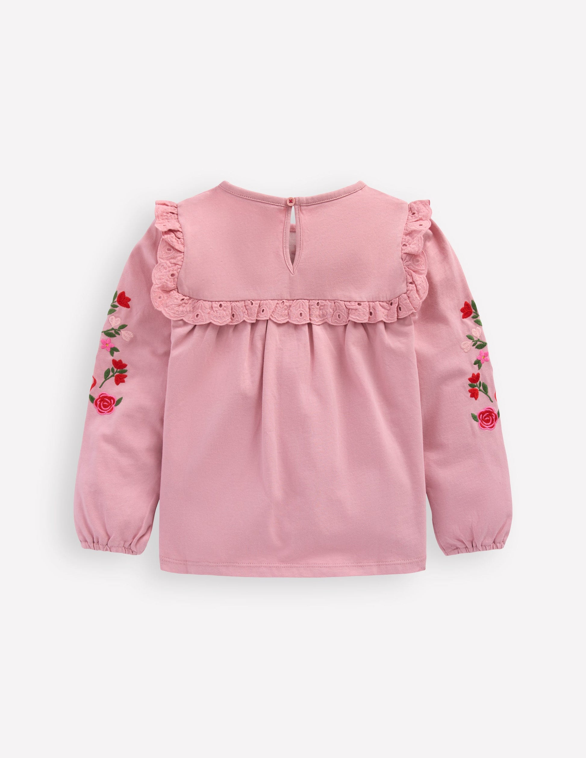 Pretty Embroidered Top-Vintage Pink Embroidery-2