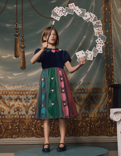 Velvet Tulle Occasion Dress-College Navy Hearts-4