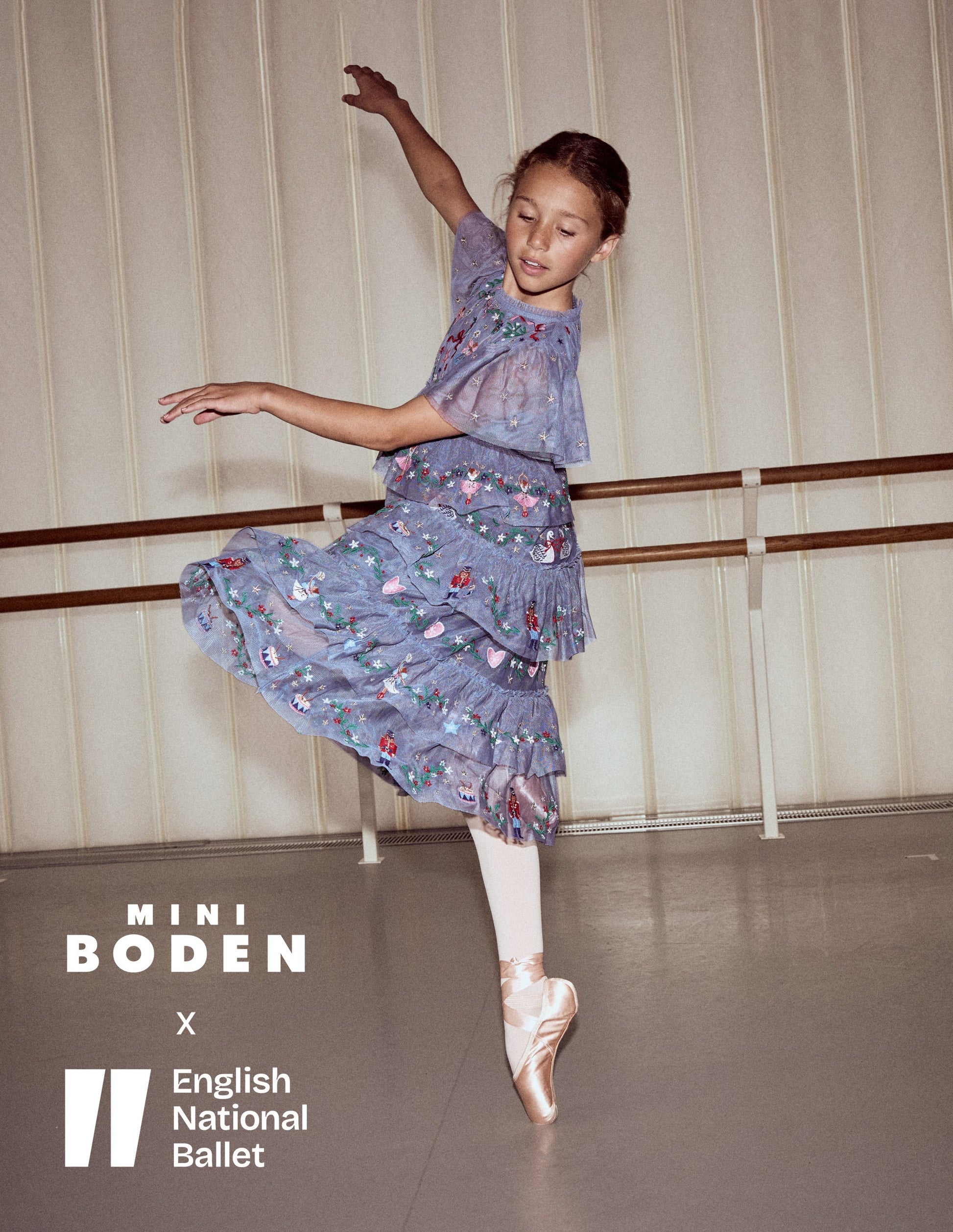 Embroidered Tulle Ruffle Dress-Stormbolt Blue Embroidery Boden USA