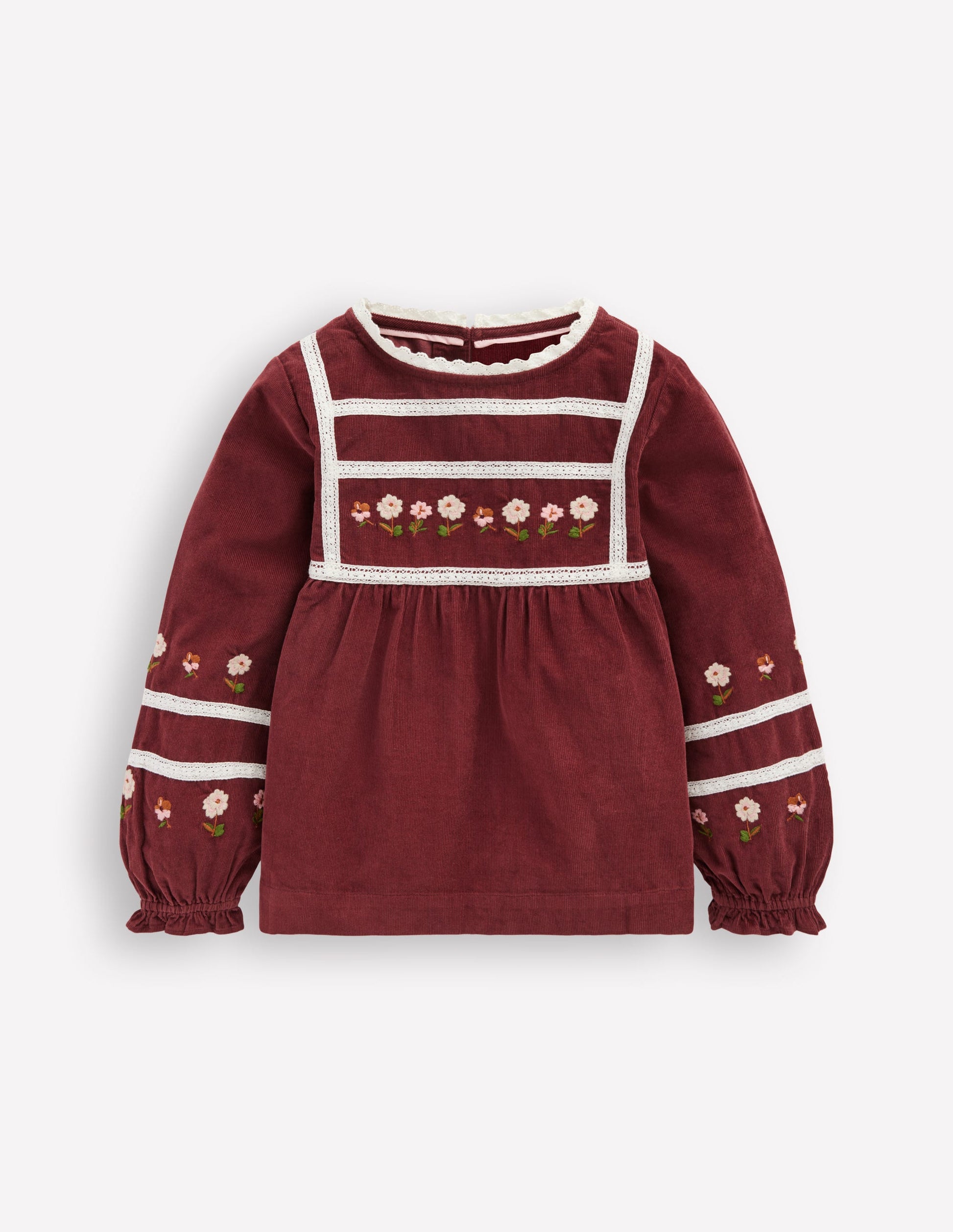 Embroidered Lace Top-Chestnut Embroidery-4