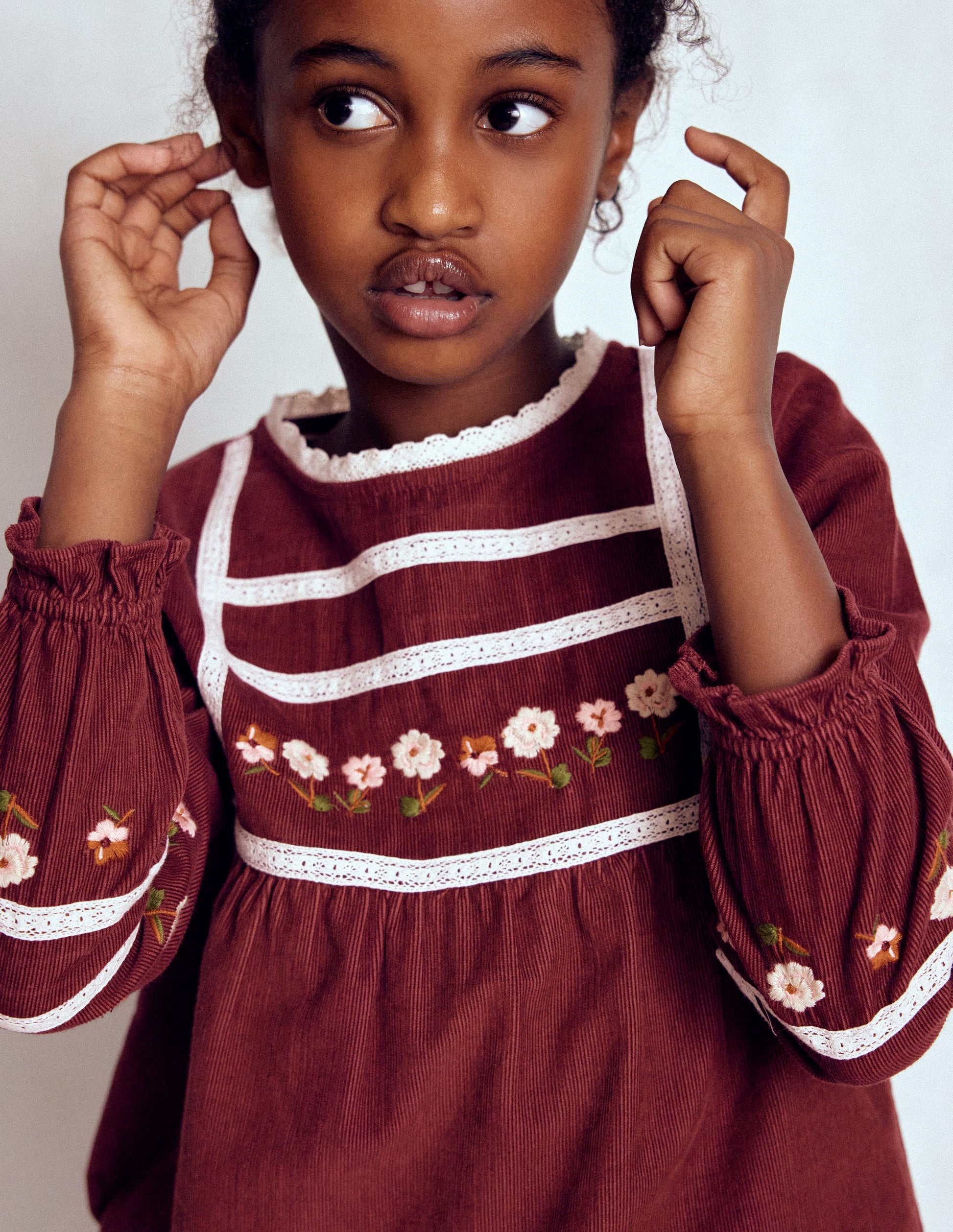 Embroidered Lace Top-Chestnut Embroidery-3