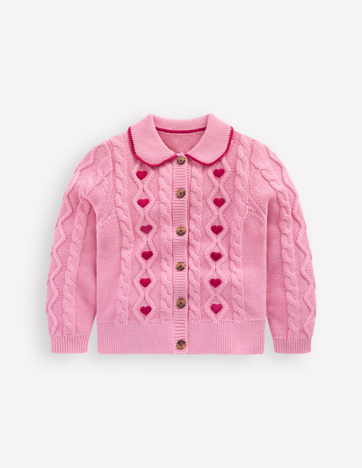 Cable Knitted Jacket-Formica Pink