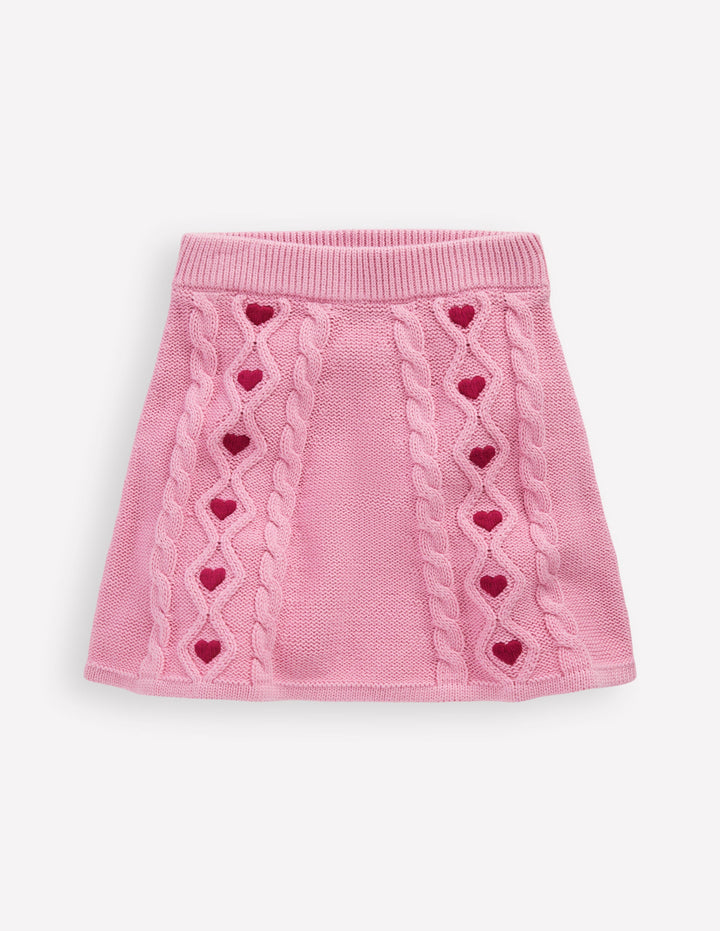 Cable Knitted Skirt-Formica Pink