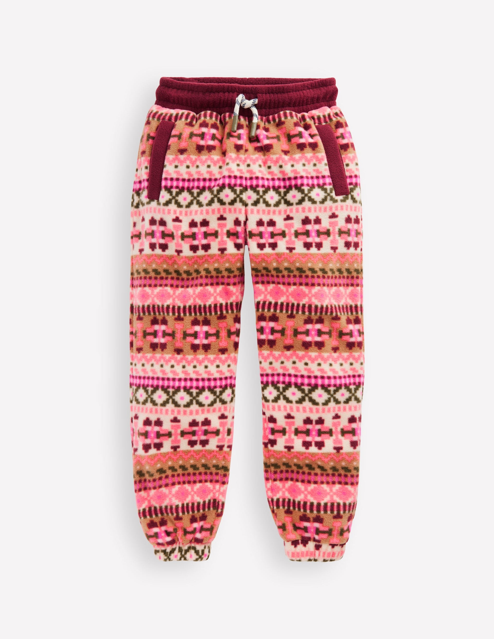 Cosy Geometric Sweatpants-Pink Aztec Geo-1