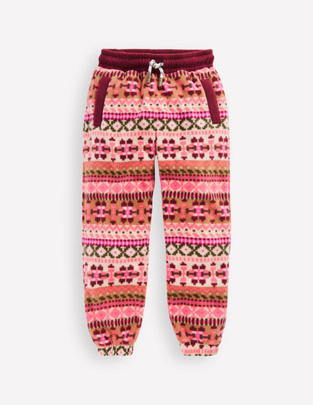 Cosy Geometric Sweatpants-Pink Aztec Geo