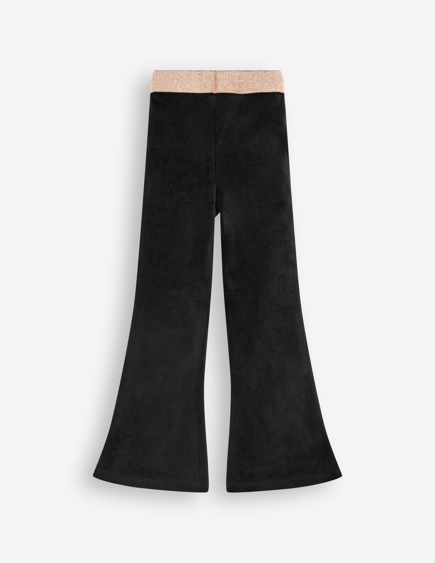 Velvet Flared Leggings-Black