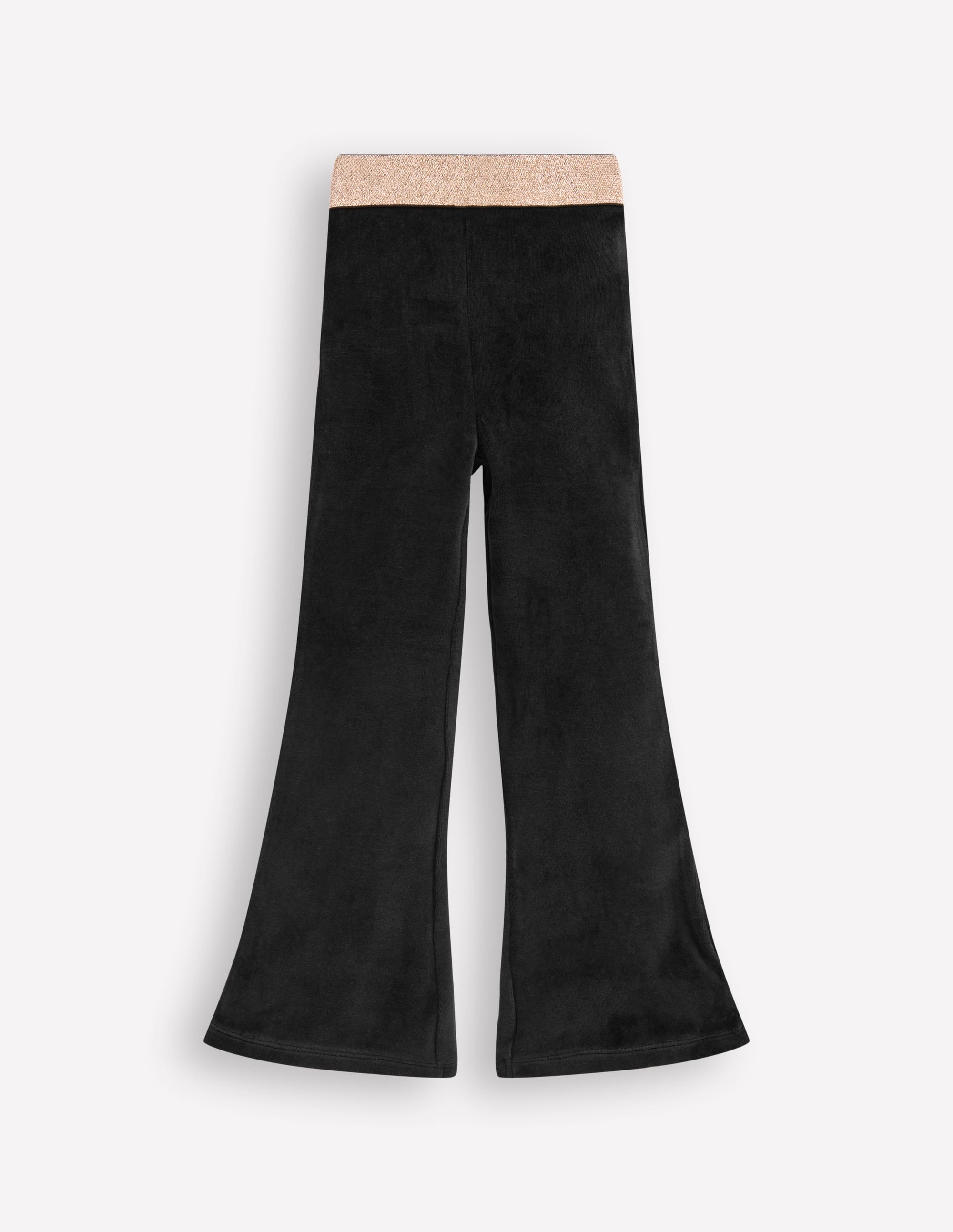 Velvet Flared Leggings-Black - Image 1