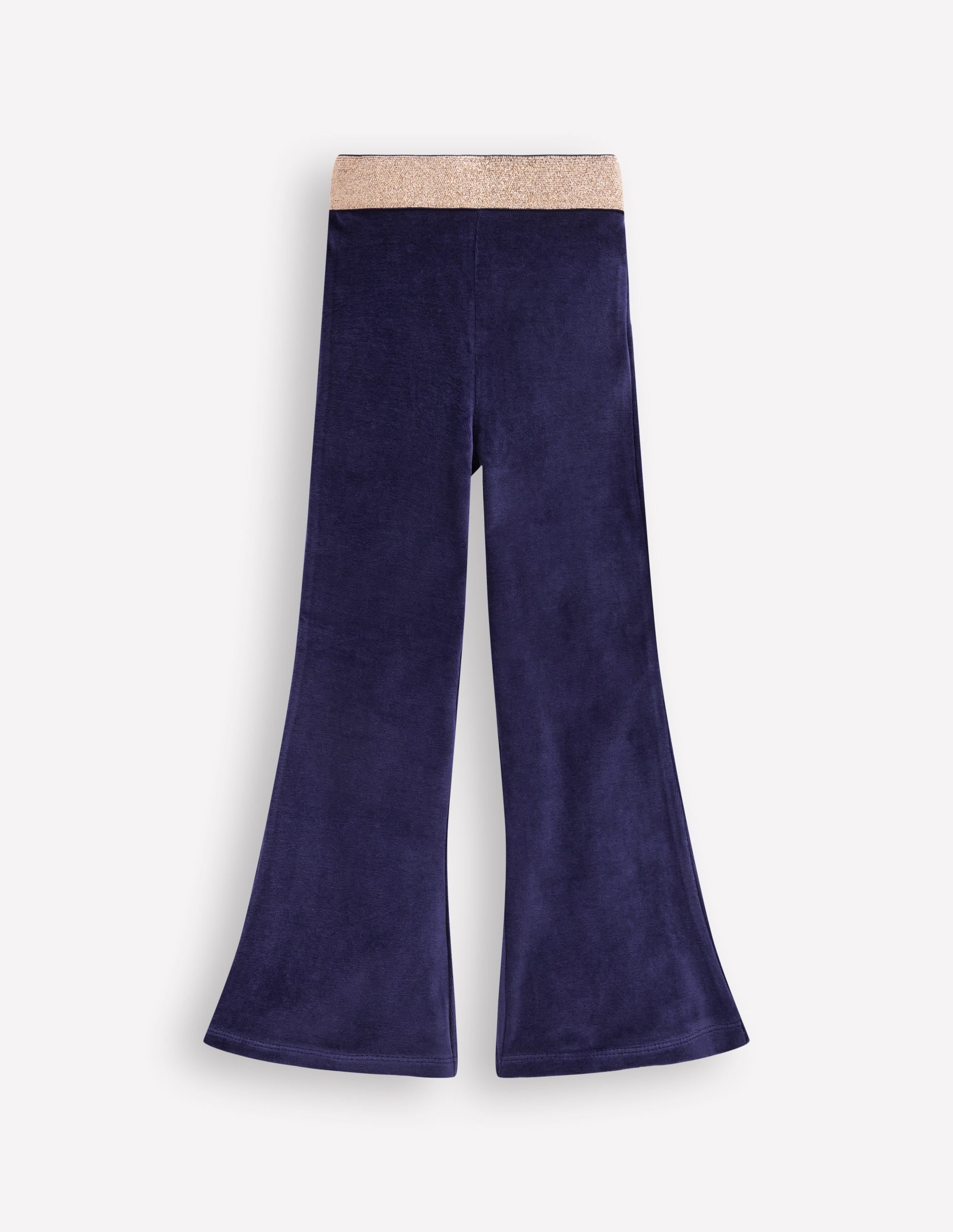 Velvet Flared Leggings-College Navy - Image 1