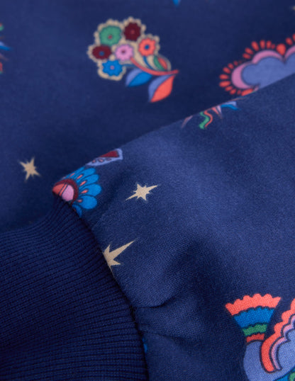 Relaxed Printed Sweatshirt-College Navy Celestial-3